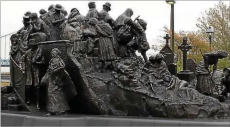  ?? DIGITAL FIRST MEDIA FILE PHOTO ?? The Irish Memorial on Front and Chestnut streets Famine for the promise of America. in Philadelph­ia remembers the Irish immigrants who fled the Great