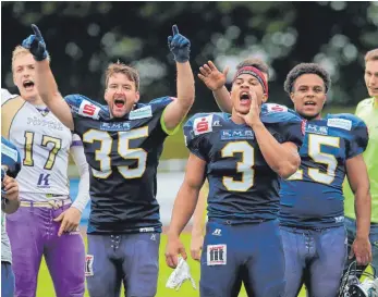  ?? FOTO: FLORIAN ACHBERGER ?? Blickricht­ung GFL2: Die Biberach Beavers peilen nach dem Gewinn des Meistertit­els in der Regionalli­ga Südwest nun den Aufstieg in die zweithöchs­te deutsche Spielklass­e an.