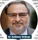  ??  ?? Dr Anthony Ordman