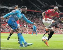  ?? Picture: GETTY IMAGES ?? HIGH JINKS: Ashley Young, right, of Manchester United in action with Danny Welbeck of Arsenal during the Premier League match between the two sides at Old Trafford at the weekend