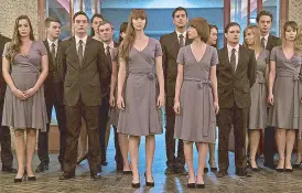  ??  ?? Jennifer Lawrence (center) in a scene from Red Sparrow
