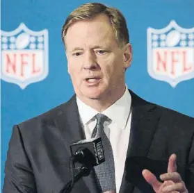  ?? AP ?? Roger Goodell, comisionad­o de la NFL, trató públicamen­te el tema del racismo en EE.UU.