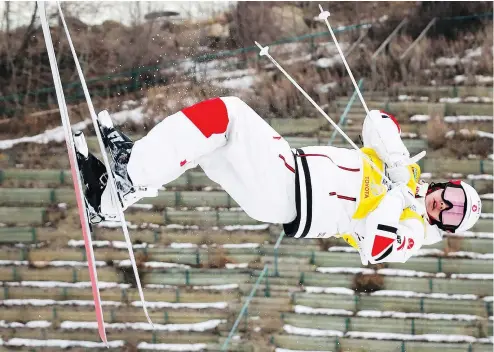  ?? — THE CANADIAN PRESS ?? Mikael Kingsbury competes in the men’s World Cup freestyle moguls event in Calgary on Saturday.