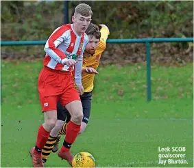  ?? ?? Leek SCOB goalscorer Jay Blurton.