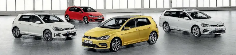  ??  ?? The new Volkswagen Golf family.