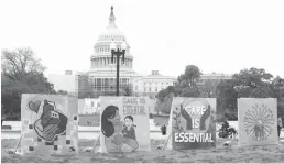  ?? Tribune News Service/ Getty Images ?? Home care workers urge Congress to finish the job, protect Medicaid, and invest in care during a rally at Union Square on May 5, 2022, in Washington, D.C.