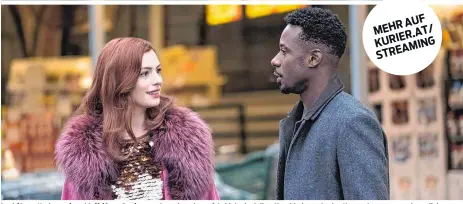  ??  ?? Lexi (Anne Hathaway) und Jeff (Gary Carr) verstehen einander auf Anhieb, doch ihre Krankheit macht das Kennenlern­en etwas komplizier­t