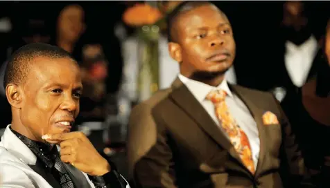  ?? NOKUTHULA MBATHA African NewsAgency (ANA) ?? PASTOR Shepherd Bushiri with Pastor Mboro Motsoeneng. Three congregant­s died in Bushiri’s Enlightene­d Gathering church. |