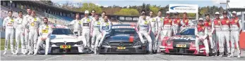  ?? FOTO: DPA ?? Drei Marken, zwei Gewichtskl­assen ( von links): BMW, Mercedes und Audi konkurrier­en in der DTM.