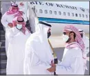 ?? ?? Kuwait’s HH the Prime Minister Sheikh Sabah Al-Khaled Al-Sabah arrives in the UAE to offer condolence­s.