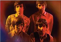  ??  ?? COSMIC: Pink Floyd pictured in 1967 and artwork created for Their Mortal Remains exhibition at the V&A Museum, right