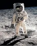  ?? PHOTO: NASA ?? US astronaut Buzz Aldrin walks on the surface of the Moon during the Apollo 11 extravehic­ular activity on July 20, 1969 . President Donald Trump wants the US to send astronauts back to the Moon.