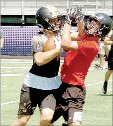  ?? SUBMITTED PHOTO ?? McDonald County linebacker Micah Burkholder stops a Broken Arrow receiver for a short gain during a 7-on-7 camp.