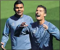  ??  ?? ‘THE BEST’: Ronaldo training in Madrid yesterday