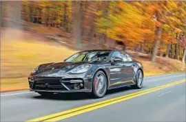  ?? Porsche ?? THE 2017 Porsche Panamera has a 550-horsepower, 4-liter V-8 engine. Interior features include seats with an optional massage function with various programs.