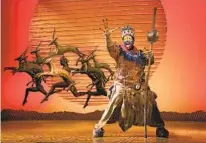  ?? DEEN VAN MEER ?? ‘The Lion King’ returns to the San Diego Civic Theatre on Aug. 24 for a three-week run.