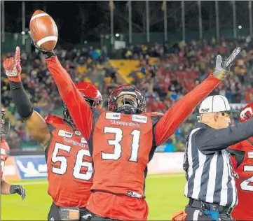  ?? CODIE MCLACHLAN/GETTY ?? Tre Roberson won a Grey Cup with the Canadian Football League’s Calgary Stampeders in 2018.