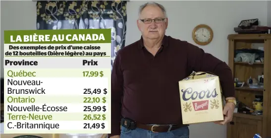  ??  ?? En 2016, la Cour provincial­e de Campbellto­n avait donné raison au Néo-Brunswicko­is Gérard Comeau, qui contestait une amende de près de 300 $ pour avoir rapporté du Québec trop d’alcool et surtout une quinzaine de caisses de 24 bières.