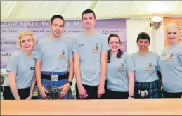  ??  ?? Gareth Gregg and his bar staff in the marquee.