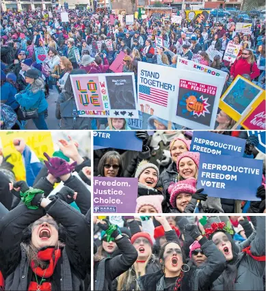  ?? FOTOS AFP ?? LA MARCHA EN IMÁGENES
Miles de manifestan­tes se reunieron en Washington para la cuarta edición de la Marcha de las Mujeres, una reunión anual para protestar contra las políticas de Donald Trump y para luchar por los derechos femeninos y de las minorías.