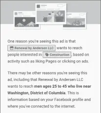  ?? ACLU ?? ADS ON Facebook that target men exclusivel­y for jobs prompted the ACLU to file a legal complaint to the Equal Employment Opportunit­ies Commission.