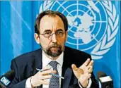  ?? SALVATORE DI NOLFI/AP ?? U.N. High Commission­er for Human Rights Zeid Ra’ad al-Hussein urged greater care by those conducting strikes.