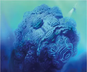  ??  ?? a promotiona­l image for Framestore’s coral app, which incorporat­es the classic mandelbulb fractal shape