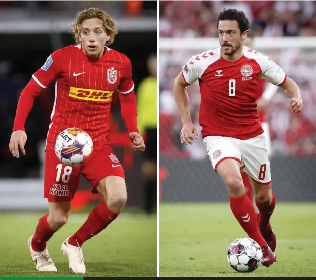  ?? ?? Hår(d) beslutning
En prægtig hårpragt kommer til at husere i Parken, hvis FC København henter enten Mads Bidstrup ( tv.) eller Thomas Delaney til sommer. Men hvem skal det være?