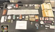  ?? Contribute­d photo / Greenwich Police Department ?? Greenwich police seized cash, drugs and drug parapherna­lia in a drug raid Monday night in Armstrong Court.