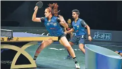  ?? WTT ?? Manika Batra (L) and G Sathiyan during the WTT Star Contender Goa.