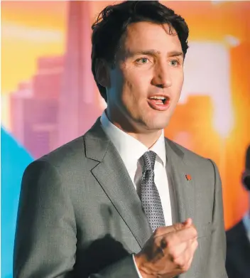  ?? PHOTO AFP ?? Le premier ministre Justin Trudeau, hier, en conférence de presse chez AppDirect, à San Francisco, dans le cadre d’une tournée de quatre jours aux États-Unis.