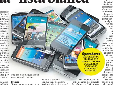  ??  ?? Operadores DE TELEFONÍA, OBLIGADOS A DESACTIVAR SIM Y CELULARES ASOCIADOS CON ROBO O EXTRAVÍO.