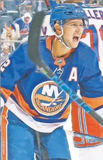  ?? Getty Images ?? GOAL TO GO: Josh Bailey celebrates his first goal of the 2022-23 season on Wednesday night in his 999th career game, all with the Islanders.