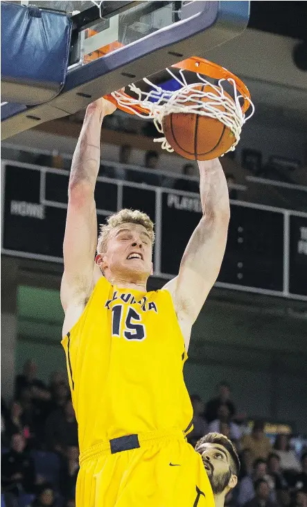  ?? — PNG FILES ?? Former Kelowna Owls high school star Grant Shephard, a 6-foot-10 forward who was being courted by several top American universiti­es, will play for the UBC Thunderbir­ds next season .