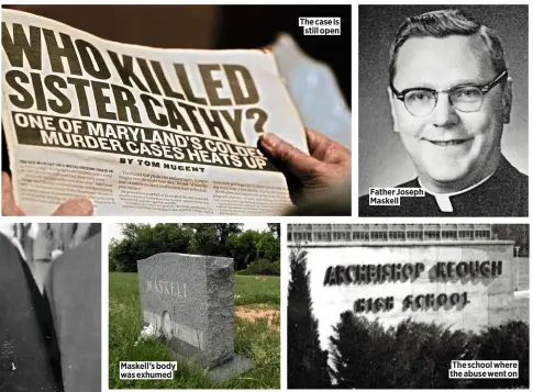  ??  ?? Maskell’s body was exhumed
The case is
still open
Father Joseph Maskell
The school where the abuse went on