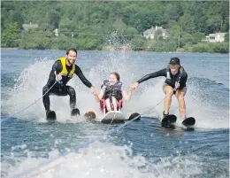  ?? PHOTO COURTESY OF CAMP MASSAWIPPI ?? Camp Massawippi is known for its water-ski program. The sit-ski approach allows even those with physical impairment­s to experience the exhilarati­on of water-skiing.