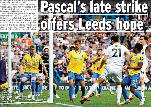  ?? ?? SAVIOUR: Struijk’s late goal lifts the gloom at Leeds