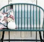  ??  ?? Victoria Lambert of The Fat Paint Company Bench says her company’s Cascadia green is a rich shade that pairs well with neutrals and wood.