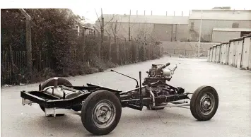  ?? ?? Richard Harper’s historic hill-climber.the factory in the background is the Bloxwich Spelter works and the lock up garages are at the rear of Moorland Road on the Dudley Field estate