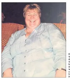  ??  ?? Doreen when she was a size 20 before the surgery which changed her life in 2008