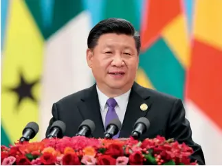  ?? Xinhua ?? El presidente chino, Xi Jinping, interviene en la ceremonia inaugural del FOCAC en Beijing.