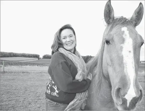  ??  ?? Ellen Jones hopes to relocate her 10-year-old quarter horse named Ruby, along with five other specially-trained horses, to a property in Meadow Bank to get her therapeuti­c horse farm up and running again.