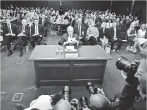  ?? JACK GRUBER, USA TODAY ?? Attorney General Jeff Sessions appears before the Senate Intelligen­ce Committee on Tuesday.