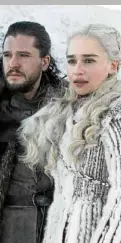  ??  ?? Kit Harington (left) and Emilia Clarke