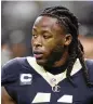  ?? TYLER KAUFMAN/AP ?? New Orleans Saints running back Alvin Kamara warms up before a game Oct. 30, 2022, in New Orleans.