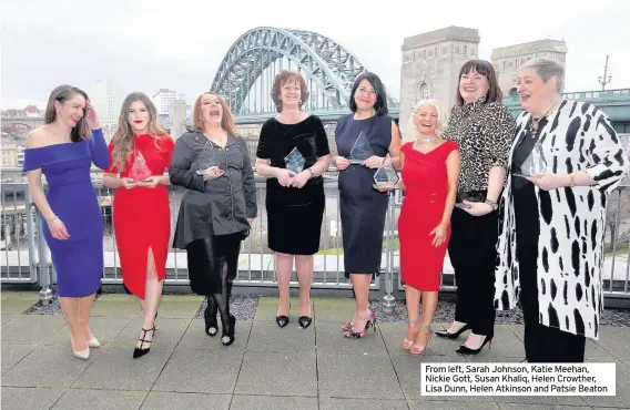  ??  ?? From left, Sarah Johnson, Katie Meehan, Nickie Gott, Susan Khaliq, Helen Crowther, Lisa Dunn, Helen Atkinson and Patsie Beaton