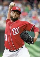  ?? JONATHAN NEWTON/THE WASHINGTON POST ?? Reliever Kelvin Herrera could be traded again after being acquired from the Royals.