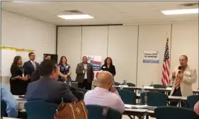  ?? PHOTO JULIO MORALES ?? Calexico Mayor bill hodge addressed those gathered Wednesday for a California Complete Count — Census 2020 regional meeting to discuss local census efforts