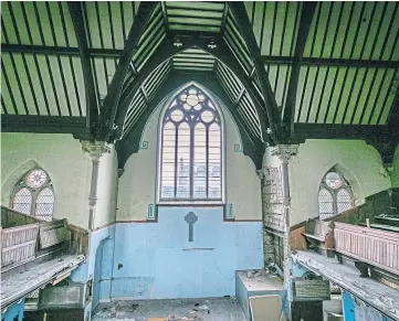  ??  ?? The ongoing renovation work inside the church as part of the £3.7m transforma­tion.
