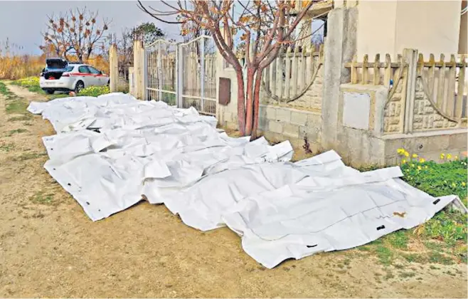  ?? ?? Bags containing the bodies of migrants in Steccato di Cutro, after their boat sank off Italy’s southern Calabria region. Above, debris of the shipwreck washed ashore
‘Stopping, blocking and hindering the work of NGOS will have only one effect: the death of vulnerable people’